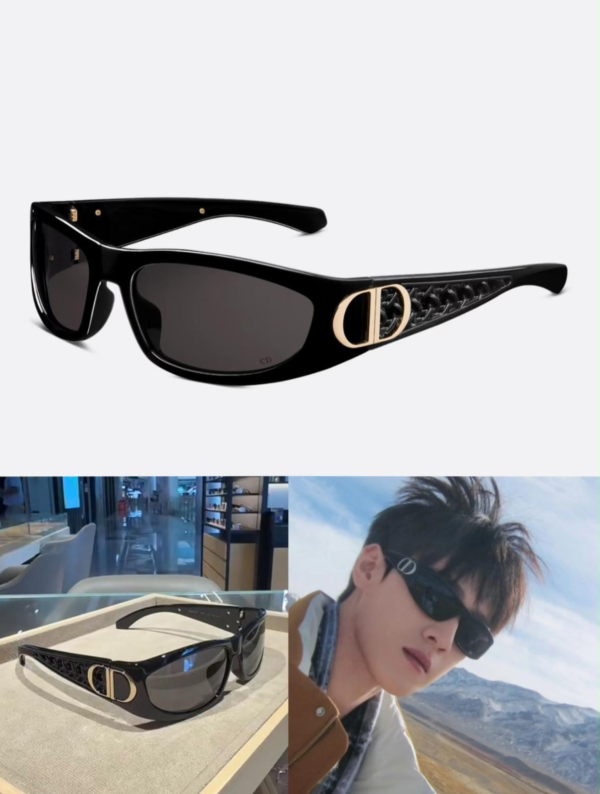 香港現貨🇭🇰Dior頭箍太陽眼鏡😎二代🖤🉑折疊鏡腿設計方便攜帶和收納🫶🏻金色CD搭配藤格紋路 上臉復古高級有辨識度‼️男女岩帶～