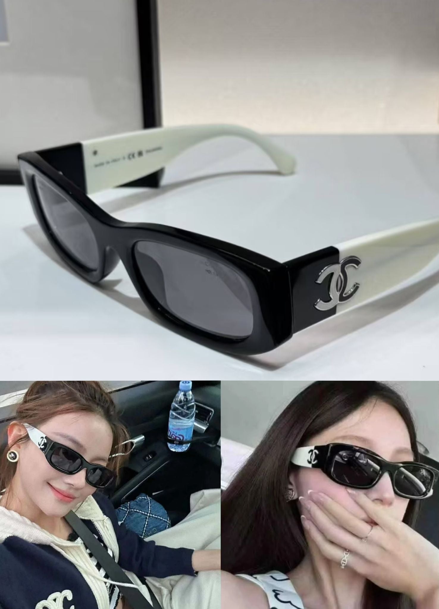 Chanel 太陽眼鏡🕶️5525🐼熊貓配色➕窄框的組合，很難不愛😍很好的修飾臉型～這人氣王之一‼️珍惜有貨鴨🥰