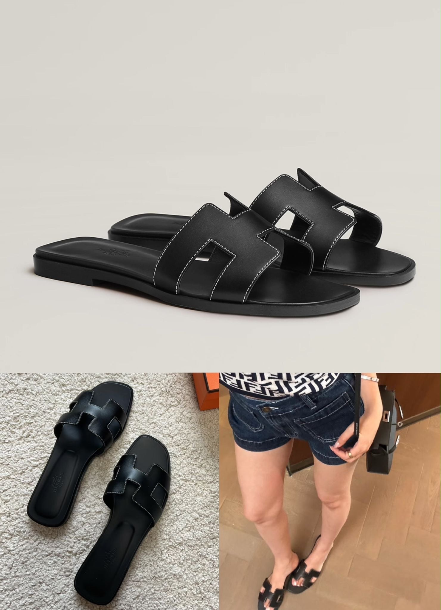 Hermes黑色平底拖鞋🖤✨又到夏天了 超熱賣又好襯的單品‼️